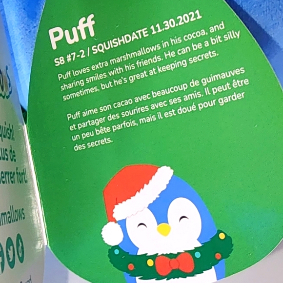 🎄 PUFF 🐧 Penquin with Wreath Christmas 2023 Original Squishmallow by Kelly - Picture 3 of 7